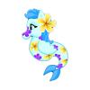 Blue Floral Hippocamp