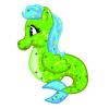 Green Glitter Hippocamp