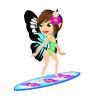 Aqua Butterfly Pixie Surfer