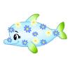 Cute Aqua Floral Dolphin