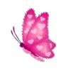 Pink Fuzzy Heart Butterfly