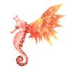 Ruby Glitter Featherwing Seahorse
